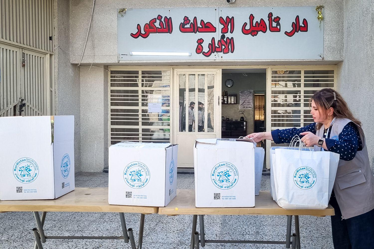 KSC Equips Young Residents at Baghdad Rehabilitation Home for the New School Year